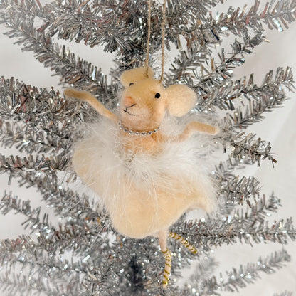Ballerina Mouse Felt Ornament