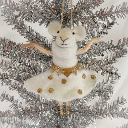 Ballerina Mouse Felt Ornament