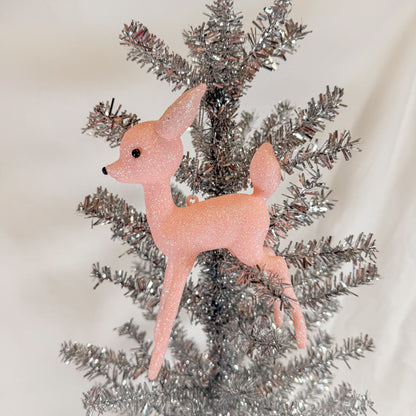 Vintage Pink Deer Christmas Ornament