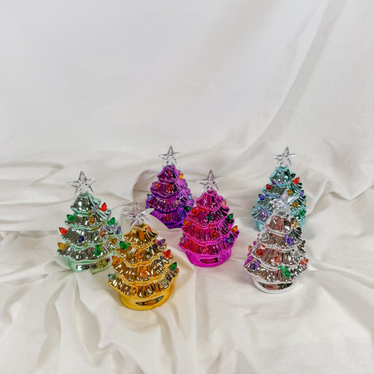 Mini Metallic Light Up Christmas Tree