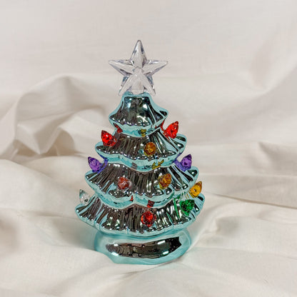 Mini Metallic Light Up Christmas Tree