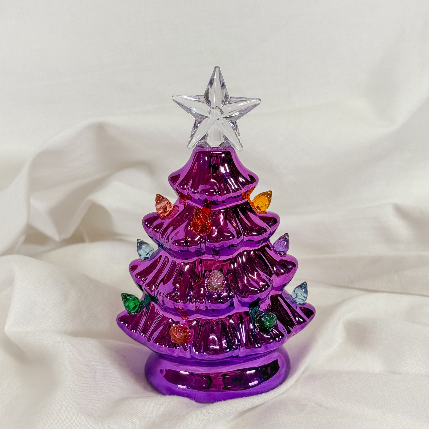 Mini Metallic Light Up Christmas Tree