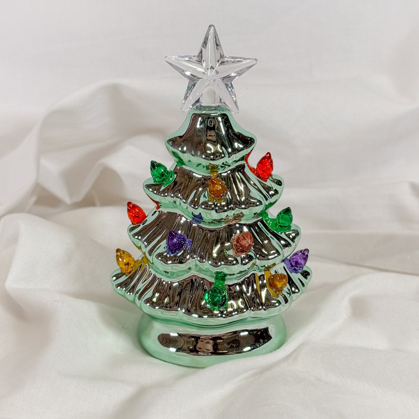 Mini Metallic Light Up Christmas Tree