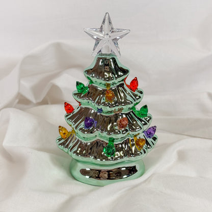 Mini Metallic Light Up Christmas Tree