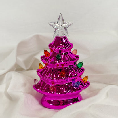 Mini Metallic Light Up Christmas Tree
