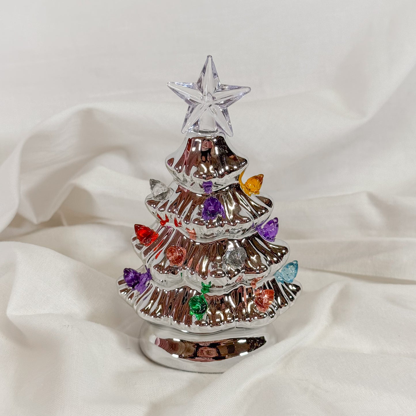 Mini Metallic Light Up Christmas Tree