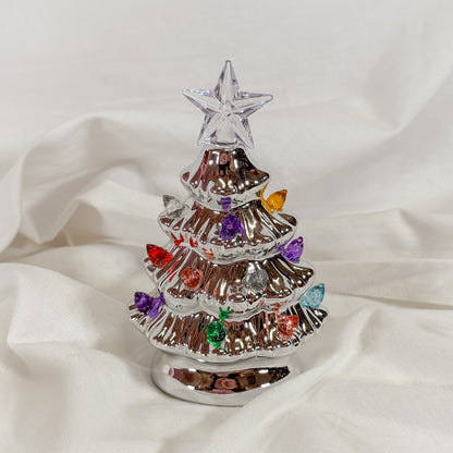 Mini Metallic Light Up Christmas Tree