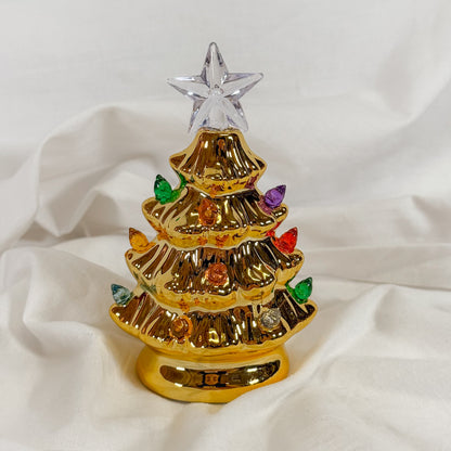 Mini Metallic Light Up Christmas Tree