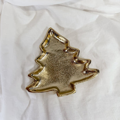 Gold Christmas Tree Trinket Tray