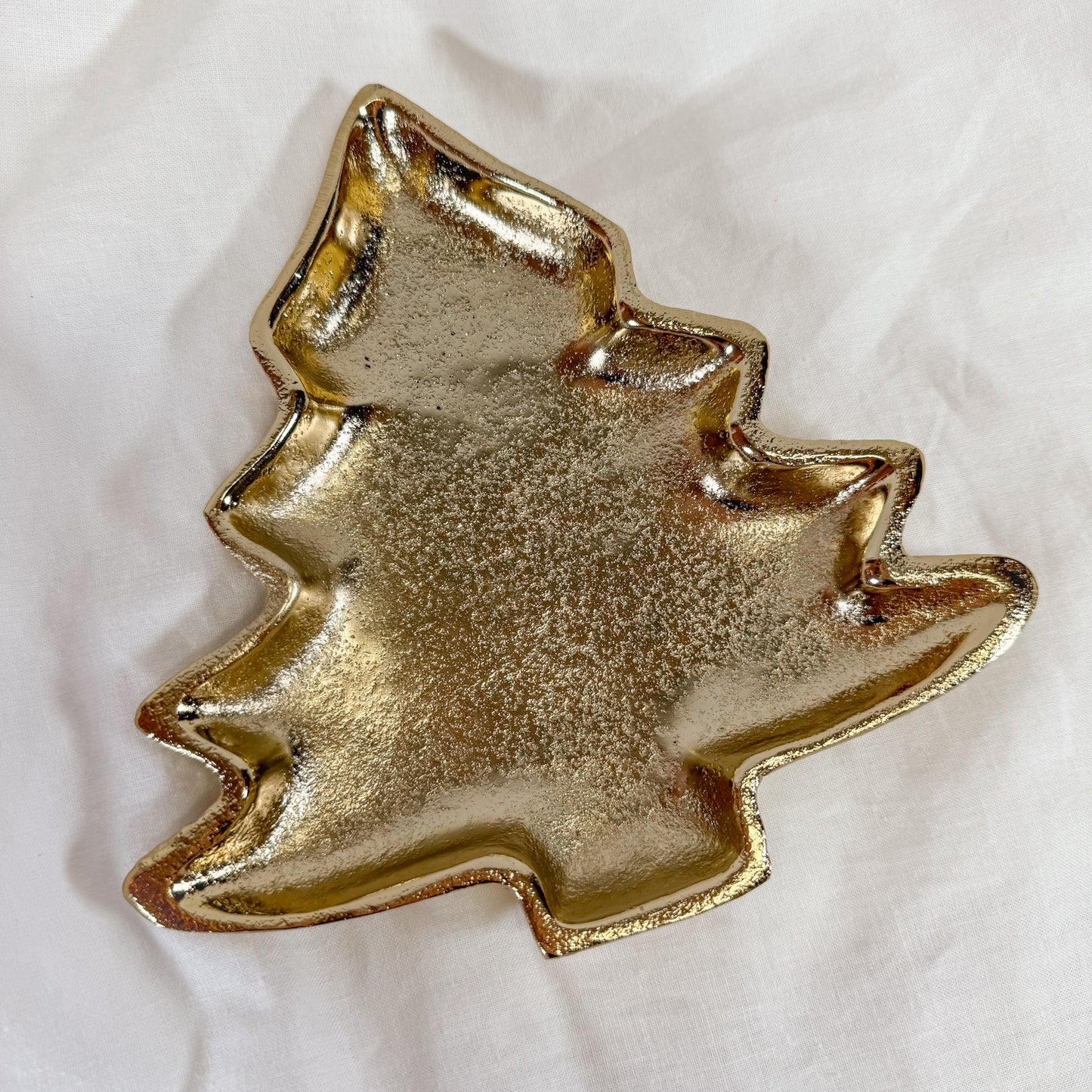 Gold Christmas Tree Trinket Tray