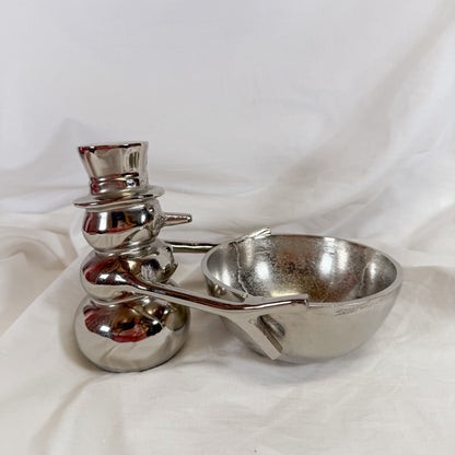 Silver Chrome Snowman Bowl