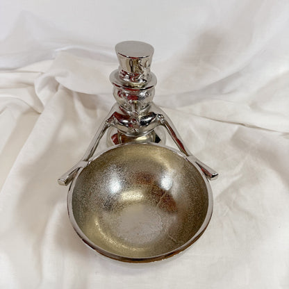Silver Chrome Snowman Bowl