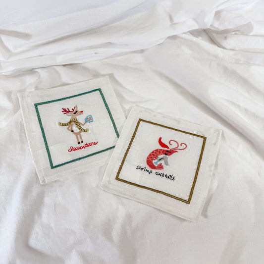 Tipsy Critter Holiday Cocktail Napkin