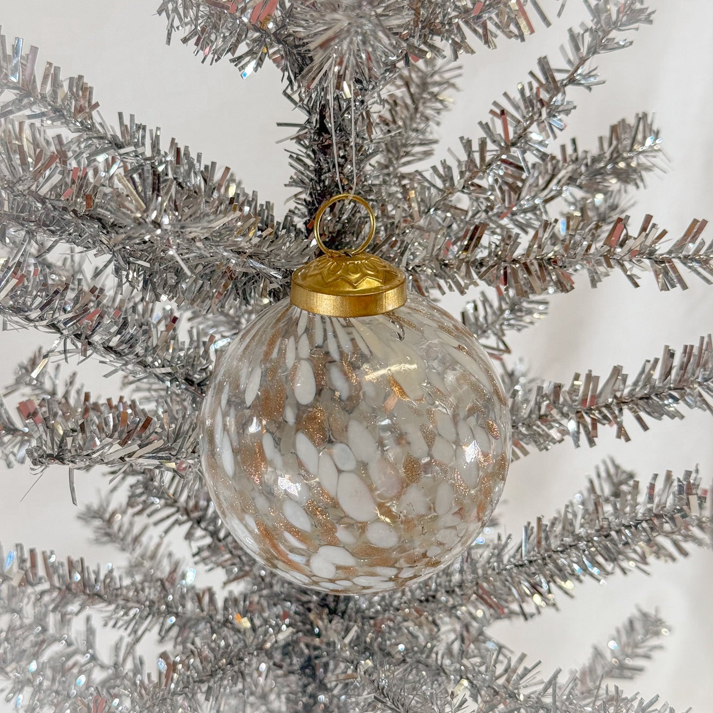 Gold Confetti Glass Ornament