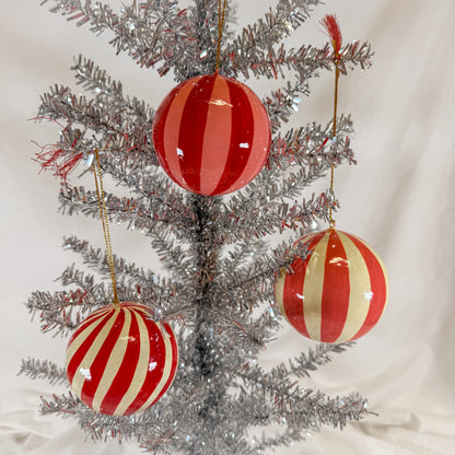 Pink Stripe Ball Ornament