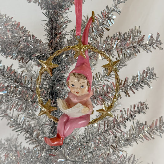 Vintage Swinging Elf Ornament