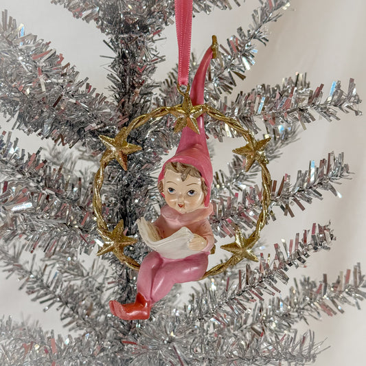 Vintage Swinging Elf Ornament
