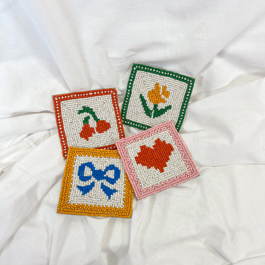 Quilt Beaded Coaster Set