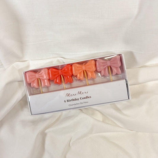 Pink Bow Cake Candles By Meri Meri
