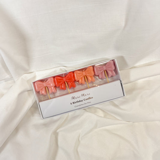 Pink Bow Cake Candles By Meri Meri
