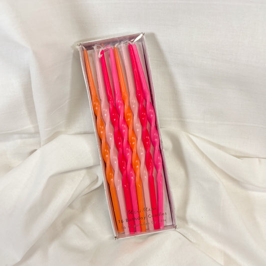Pink Sunset Twisty Cake Candles By Meri Meri