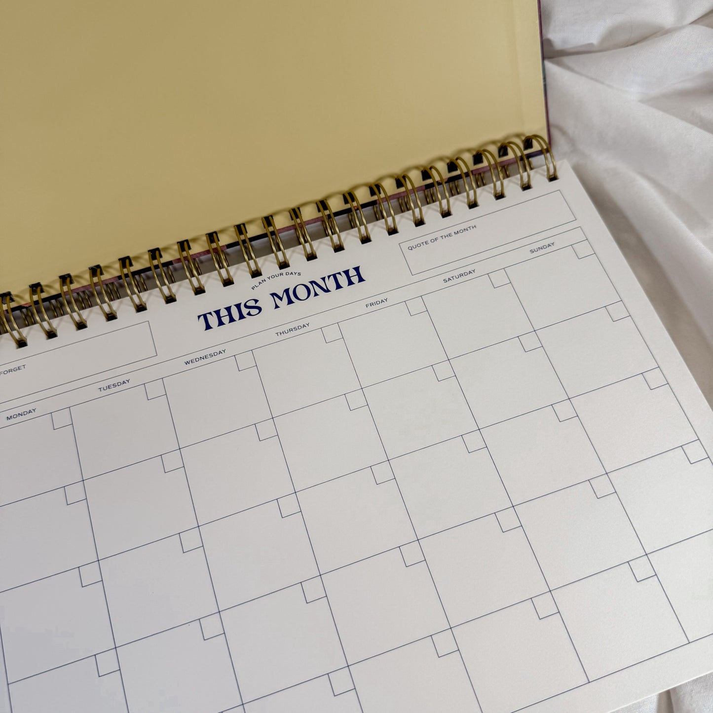 Floral Gingham Monthly Planner Desk Pad