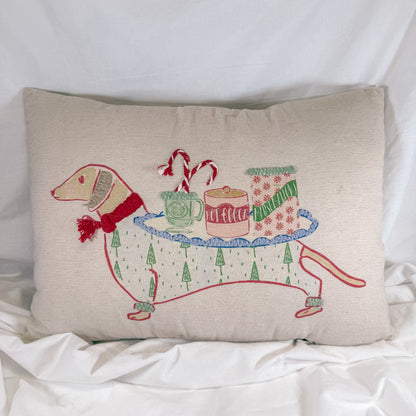 Christmas Dachshund Pillow