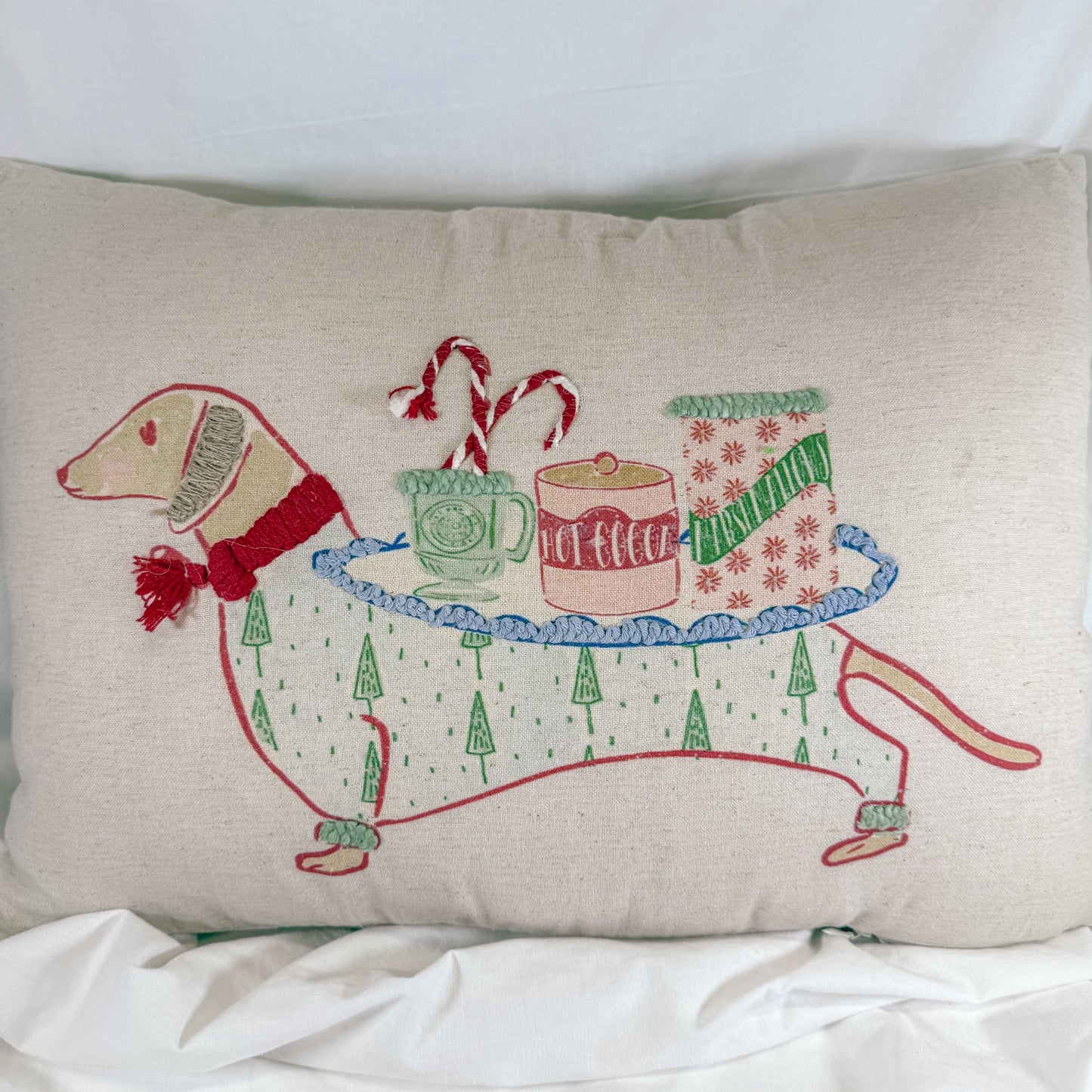 Christmas Dachshund Pillow