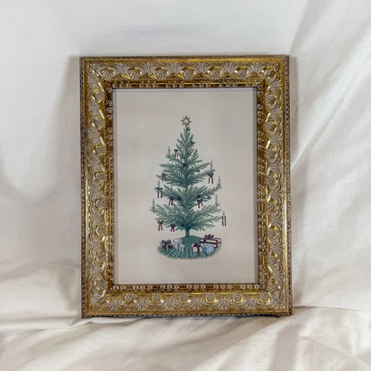 Vintage Bow Christmas Tree Framed Wall Art