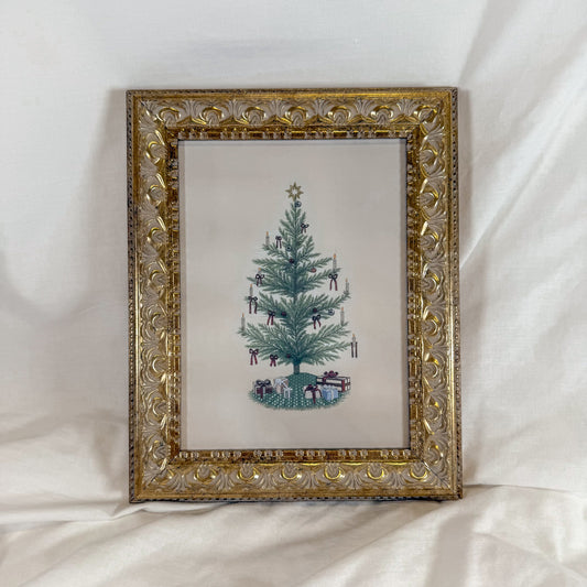 Vintage Bow Christmas Tree Framed Wall Art