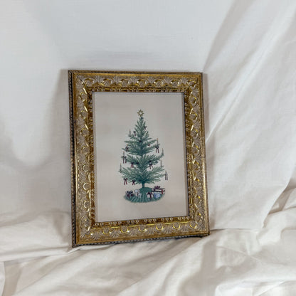 Vintage Bow Christmas Tree Framed Wall Art
