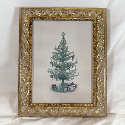 Vintage Bow Christmas Tree Framed Wall Art