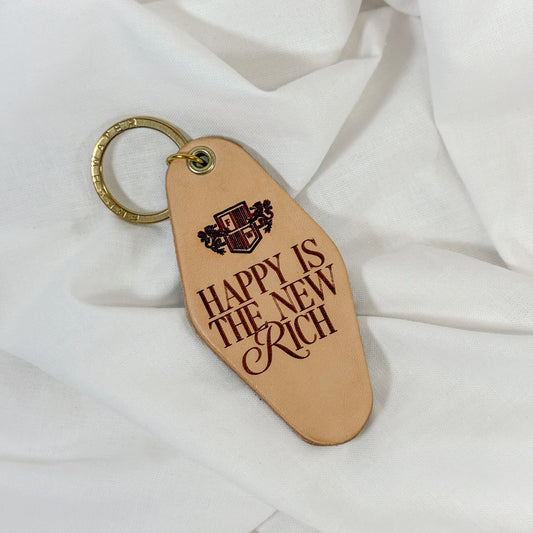 Happy Is The New Rich Keychain