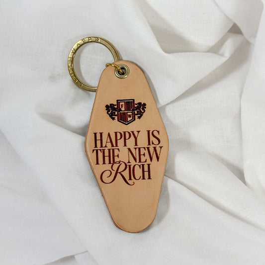 Happy Is The New Rich Keychain