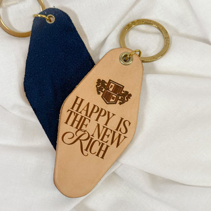 Happy Is The New Rich Keychain