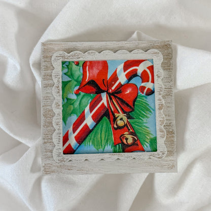 Vintage Holiday Wooden Magnet