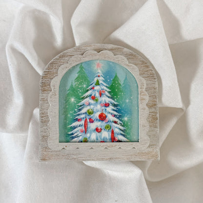 Vintage Holiday Wooden Magnet