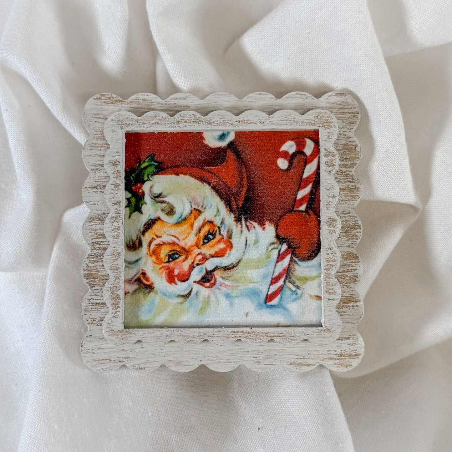 Vintage Holiday Wooden Magnet