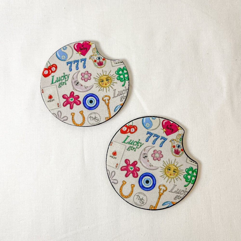Lucky Girl Car Coaster Set