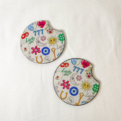 Lucky Girl Car Coaster Set