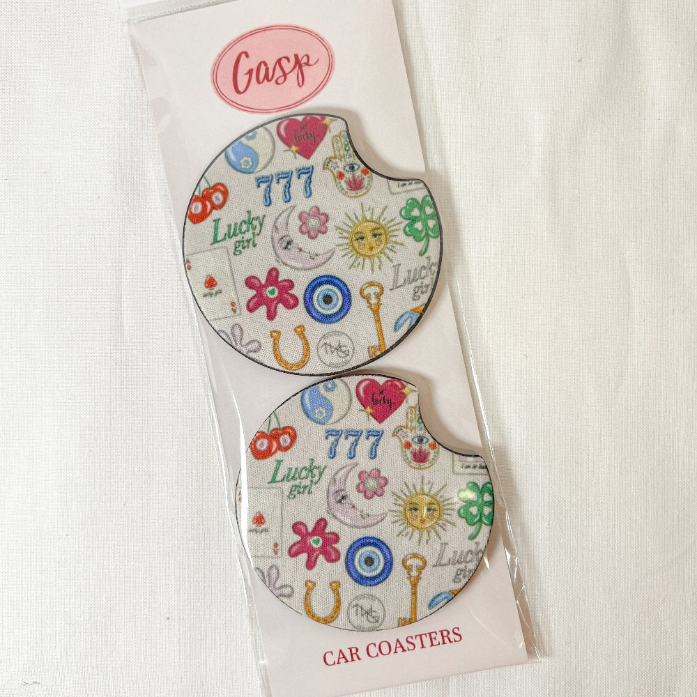 Lucky Girl Car Coaster Set