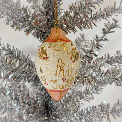 Girly Paper Mache Christmas Ornament
