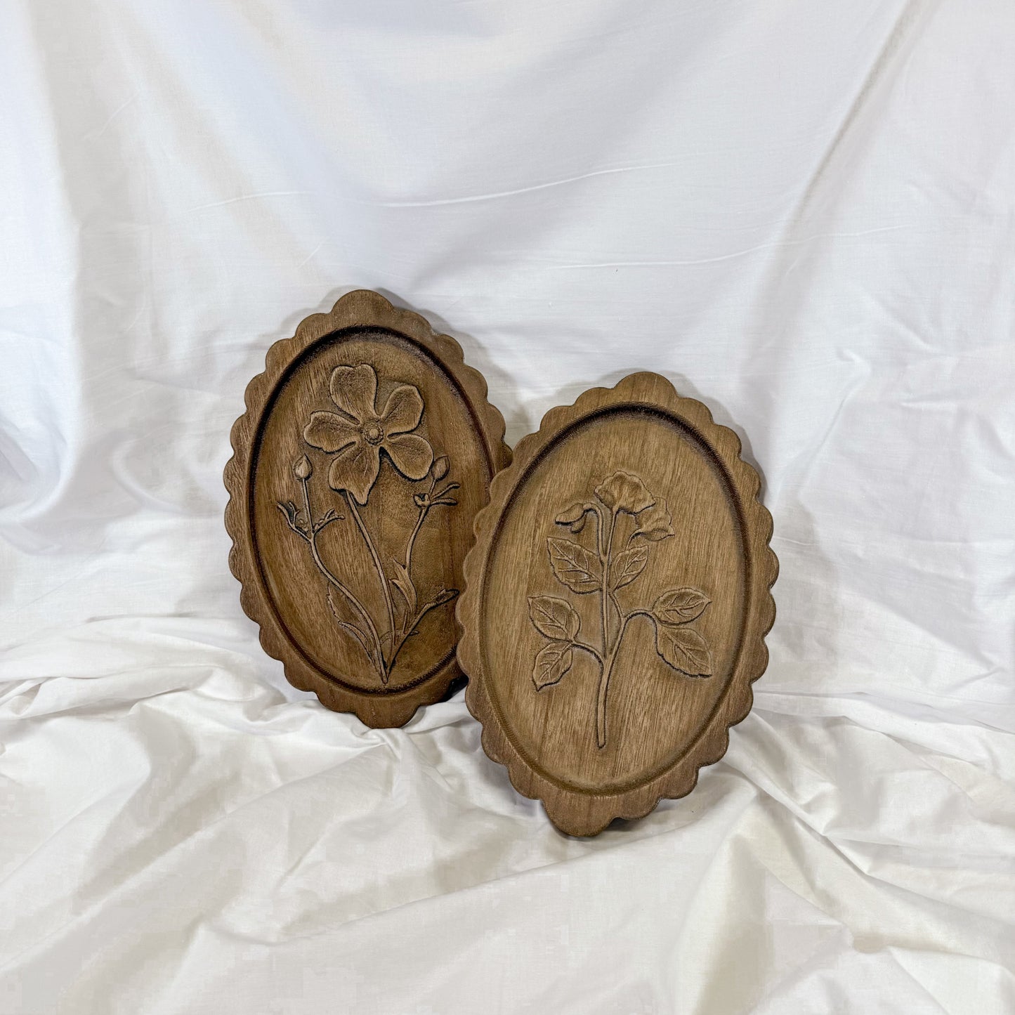 Wooden Etched Floral Wall Art