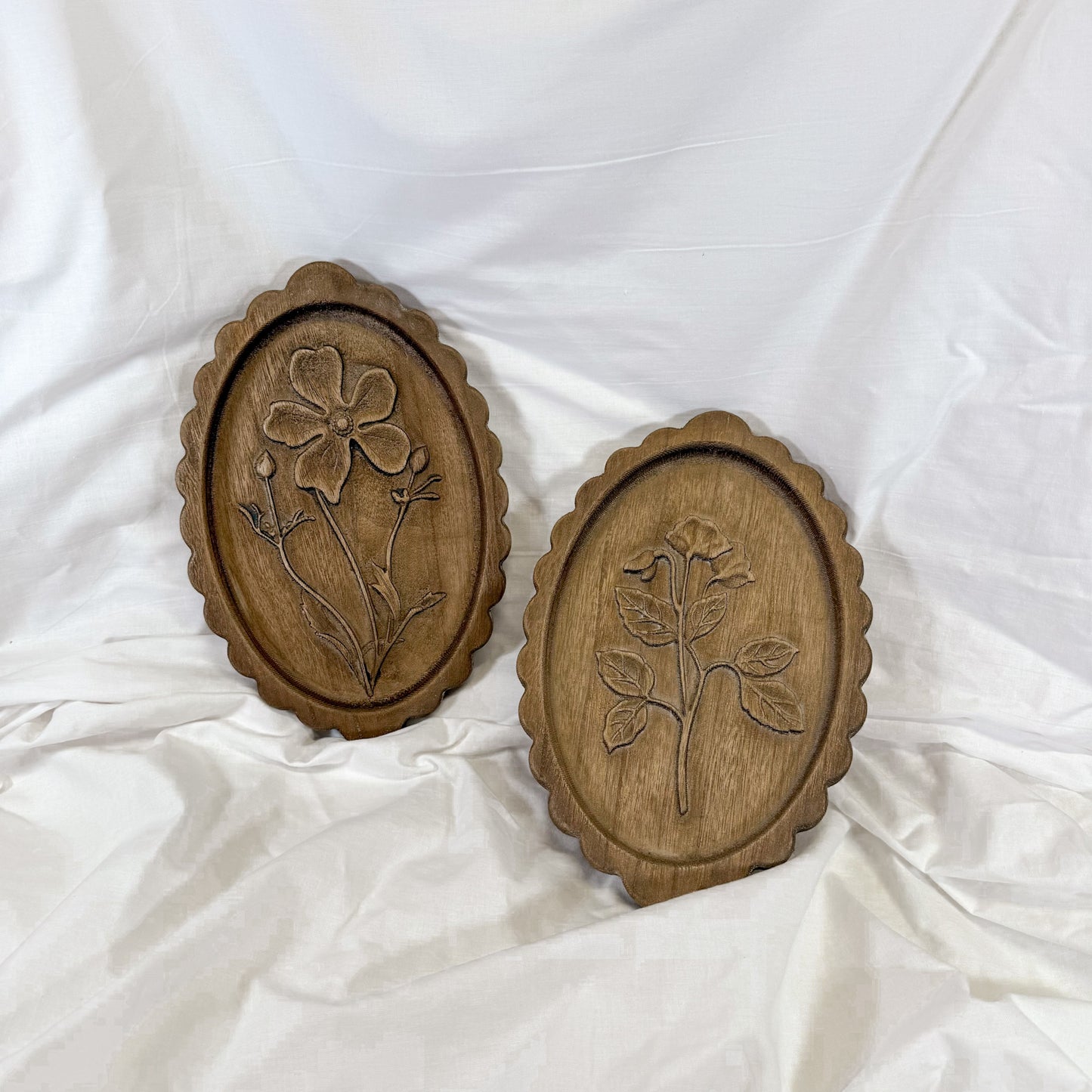 Wooden Etched Floral Wall Art