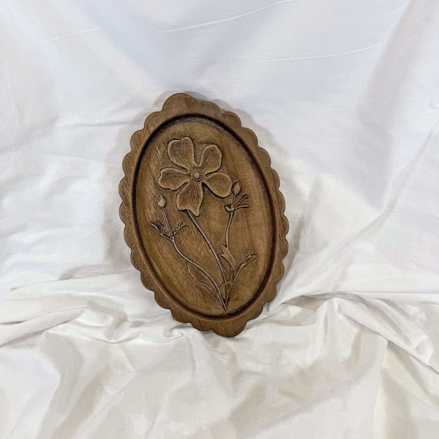 Wooden Etched Floral Wall Art