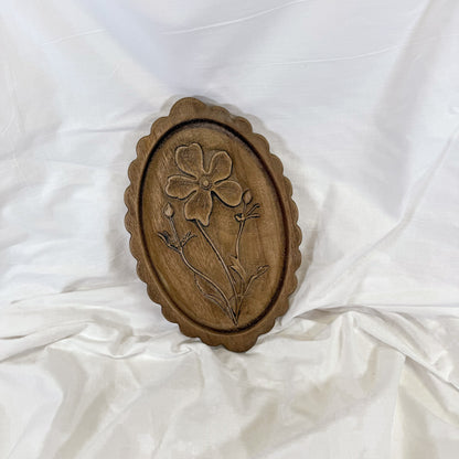 Wooden Etched Floral Wall Art