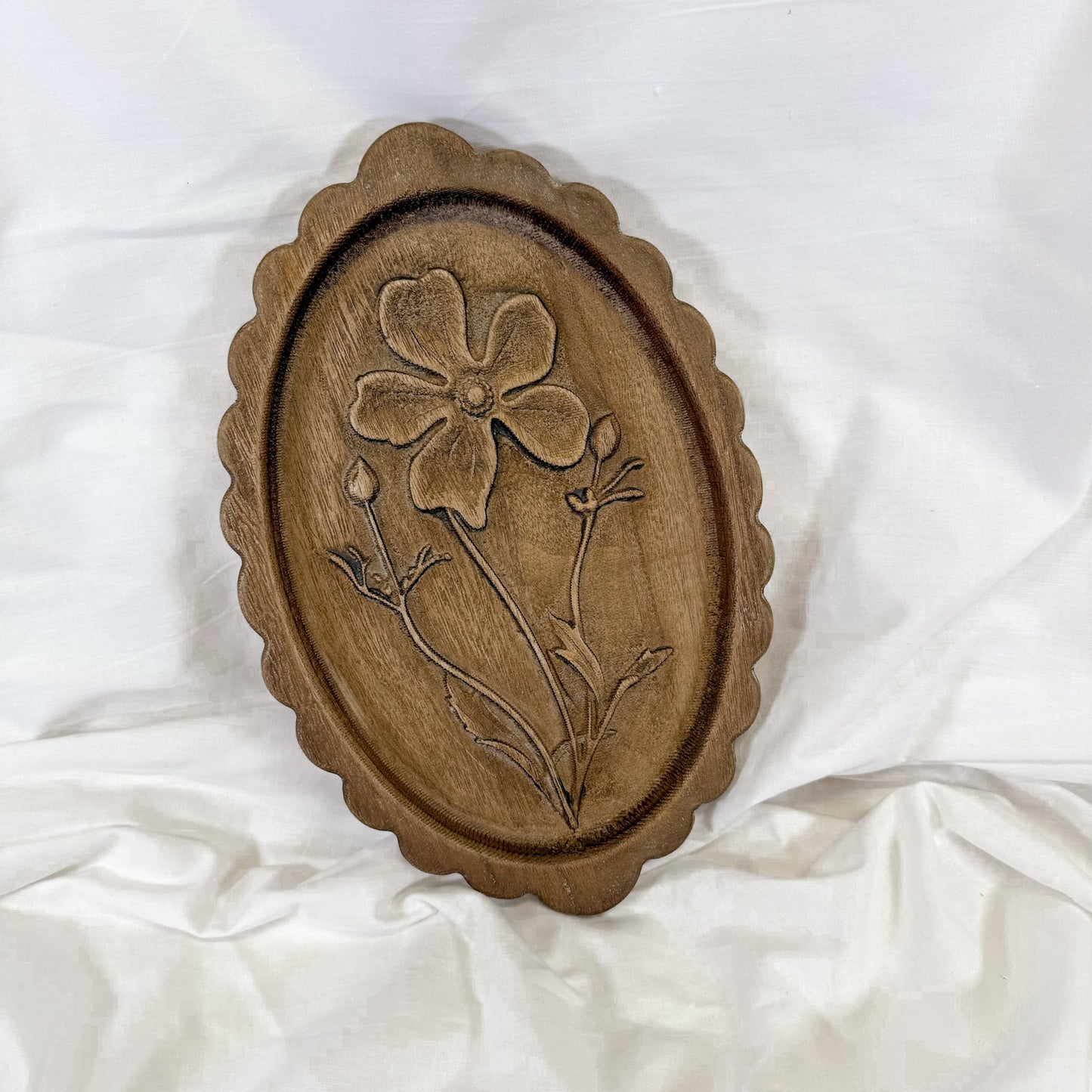 Wooden Etched Floral Wall Art