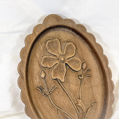 Wooden Etched Floral Wall Art