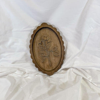 Wooden Etched Floral Wall Art
