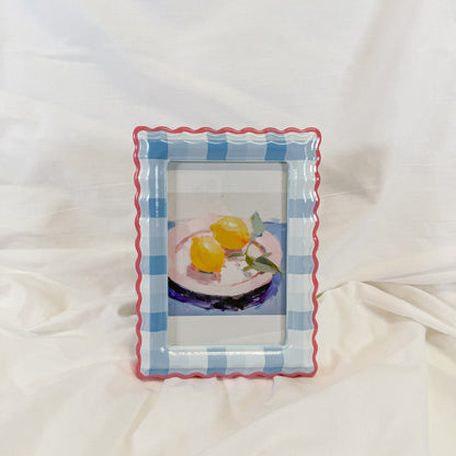 Plaid Scalloped Picture Frame